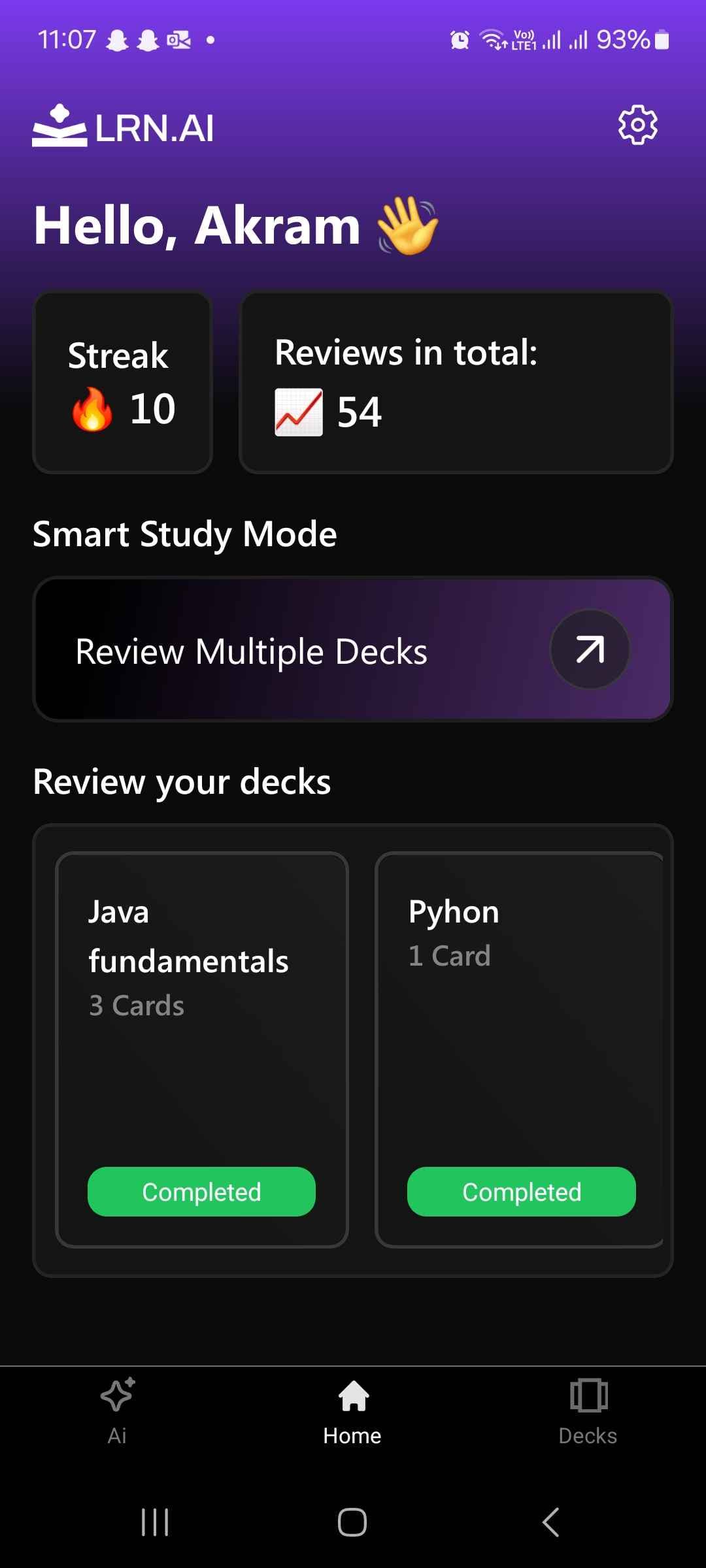 LRN.AI - Flashcard App screenshot 2